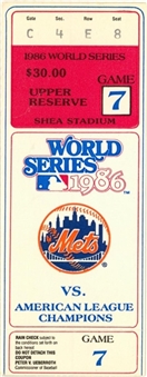1986 World Series New York Mets vs. Boston Red Sox Game 7 Ticket Stub
